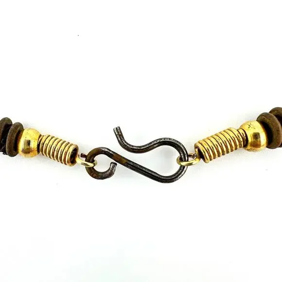 Vintage Glass Rose Transfer Gold Tone Beaded Romantic Sweet 20” Necklace - Picture 6 of 6